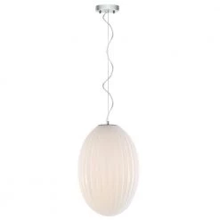 Opal 12 in. Chrome/Opal Pendant Light with Glass Shade by Light Society -Hot Sale Light Society Store chrome opal light society chandeliers ls c340 cm opl 40 1000