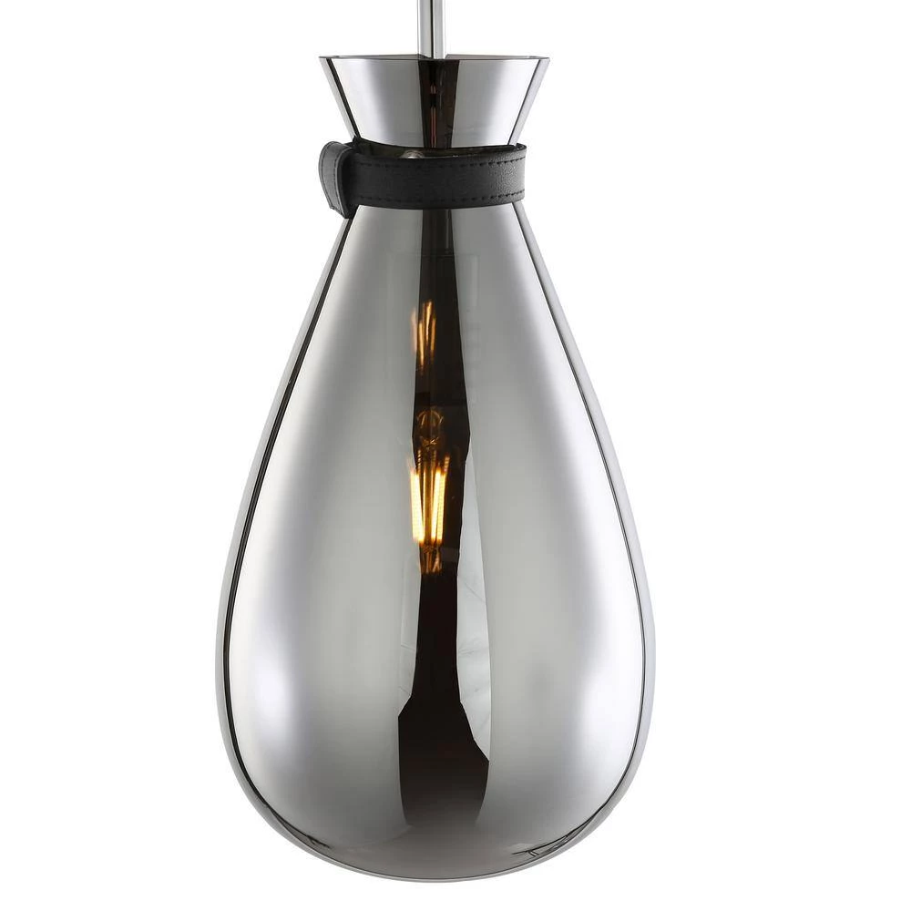 Elea 1-Light Chrome Pendant with Smokey Glass Shade by Light Society 6 Elea 1-Light Chrome Pendant with Smokey Glass Shade by Light Society - Image 4