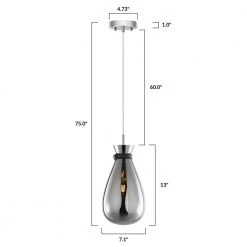 Elea 1-Light Chrome Pendant with Smokey Glass Shade by Light Society 18 Elea 1-Light Chrome Pendant with Smokey Glass Shade by Light Society -Hot Sale Light Society Store chrome smokey light society chandeliers ls c331 cm smk 76 1000