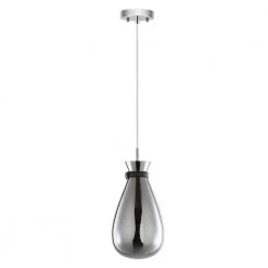 Elea 1-Light Chrome Pendant with Smokey Glass Shade by Light Society 13 Elea 1-Light Chrome Pendant with Smokey Glass Shade by Light Society -Hot Sale Light Society Store chrome smokey light society chandeliers ls c331 cm smk c3 1000