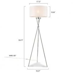 Ebba 59.7 in. Chrome/White Floor Lamp with Fabric Shade by Light Society 16 Ebba 59.7 in. Chrome/White Floor Lamp with Fabric Shade by Light Society -Hot Sale Light Society Store chrome white light society floor lamps ls f509 cm whi 76 1000