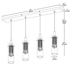 4-Light Chrome Base LED Pendant and Glass Shade Pendant by BAZZ -Hot Sale Light Society Store clear bazz chandeliers p14531crled 1f 1000
