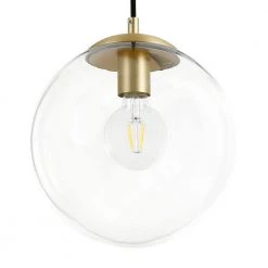 Zeno 1-Light Clear/Brass Globe Pendant with Glass Shade by Light Society 16 Zeno 1-Light Clear/Brass Globe Pendant with Glass Shade by Light Society -Hot Sale Light Society Store clear brass light society chandeliers ls c175 bb cl 44 1000