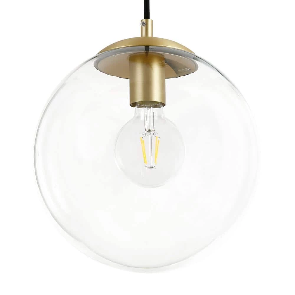 Zeno 1-Light Clear/Brass Globe Pendant with Glass Shade by Light Society 8 Zeno 1-Light Clear/Brass Globe Pendant with Glass Shade by Light Society - Image 6