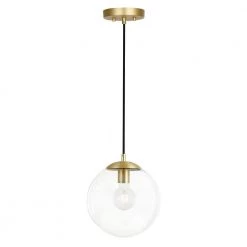 Zeno 1-Light Clear/Brass Globe Pendant with Glass Shade by Light Society 14 Zeno 1-Light Clear/Brass Globe Pendant with Glass Shade by Light Society -Hot Sale Light Society Store clear brass light society chandeliers ls c175 bb cl 4f 1000