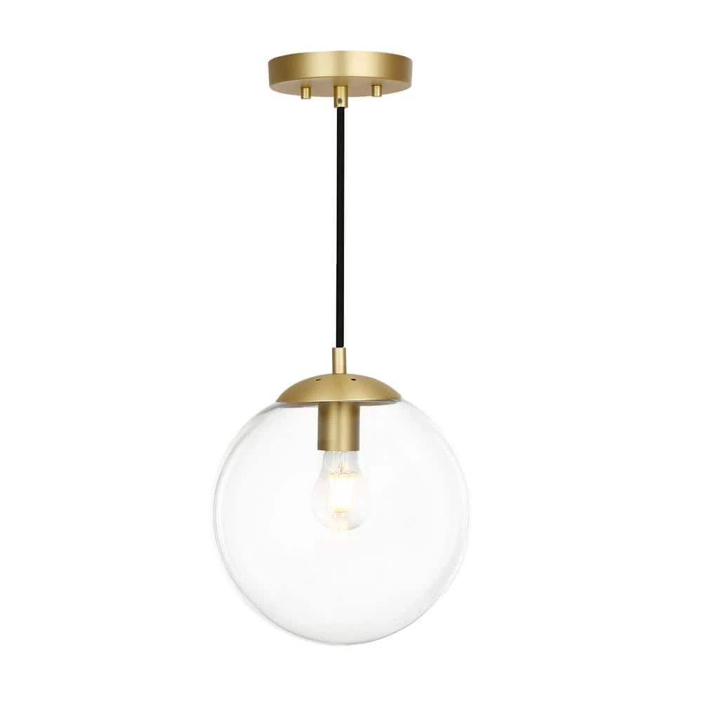 Zeno 1-Light Clear/Brass Globe Pendant with Glass Shade by Light Society 5 Zeno 1-Light Clear/Brass Globe Pendant with Glass Shade by Light Society - Image 3