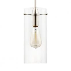 Montreal 1-Light Clear/Satin Nickel Pendant with Glass Shade by Light Society -Hot Sale Light Society Store clear satin nickel light society chandeliers ls c237 sn cl 44 1000
