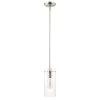 Montreal 1-Light Clear/Satin Nickel Pendant with Glass Shade by Light Society
