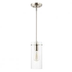 Montreal 1-Light Clear/Satin Nickel Pendant with Glass Shade by Light Society -Hot Sale Light Society Store clear satin nickel light society chandeliers ls c237 sn cl c3 1000