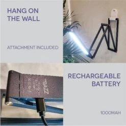 Wireless Integrated LED 8.25 in. Dark Gray with Foldable Construction by BAZZ -Hot Sale Light Society Store dark gray bazz desk lamps t19175dg 1f 1000