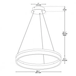 Orion 40-Watt Grey Integrated LED Circular Pendant Fixture by BAZZ -Hot Sale Light Society Store dark grey bazz pendant lights p14786bs 1f 1000