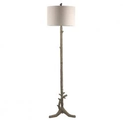 62 in. Driftwood Indoor Floor Lamp with Oatmeal Hardback Drum Shade by DSI LIGHTING
