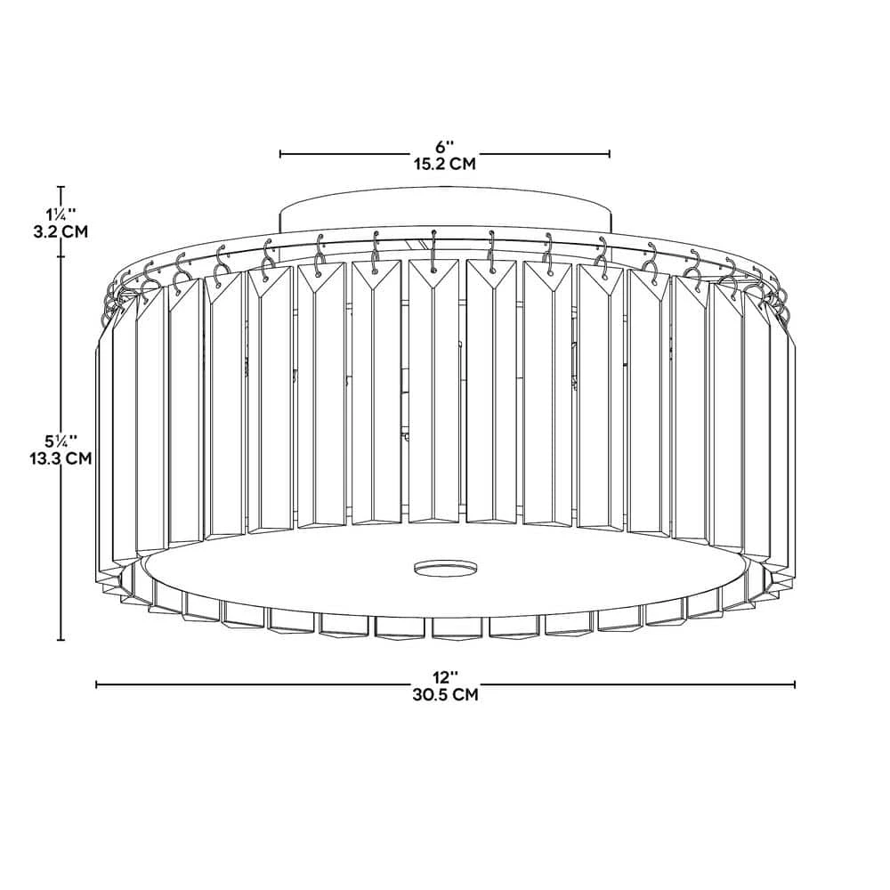 Glam 12 in. 5-Light Frosted Glass LED Flush Mount by BAZZ 5 Glam 12 in. 5-Light Frosted Glass LED Flush Mount by BAZZ - Image 3