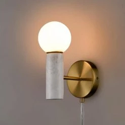 Sena 9 in. Gold/White Wall Sconce by Light Society 17 Sena 9 in. Gold/White Wall Sconce by Light Society -Hot Sale Light Society Store gold white light society wall sconces ls w550 gld wh 31 1000