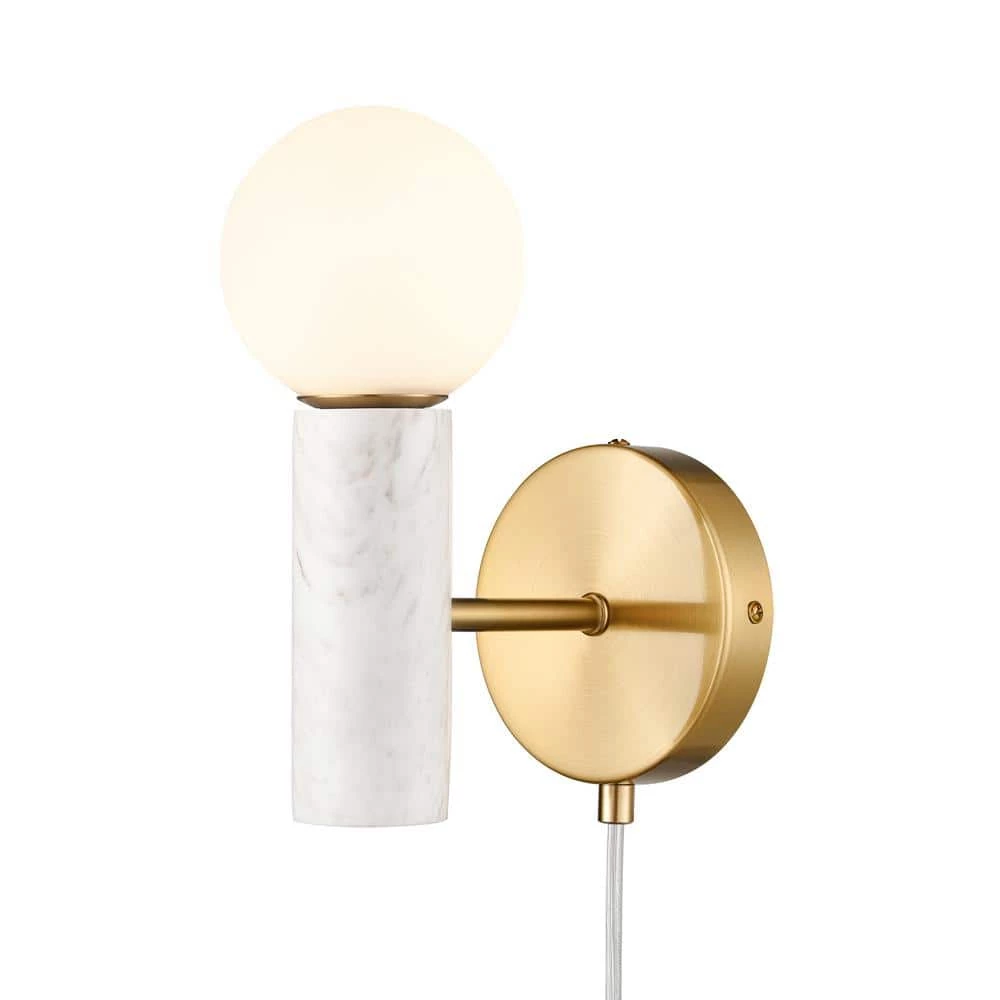 Sena 9 in. Gold/White Wall Sconce by Light Society 5 Sena 9 in. Gold/White Wall Sconce by Light Society - Image 3