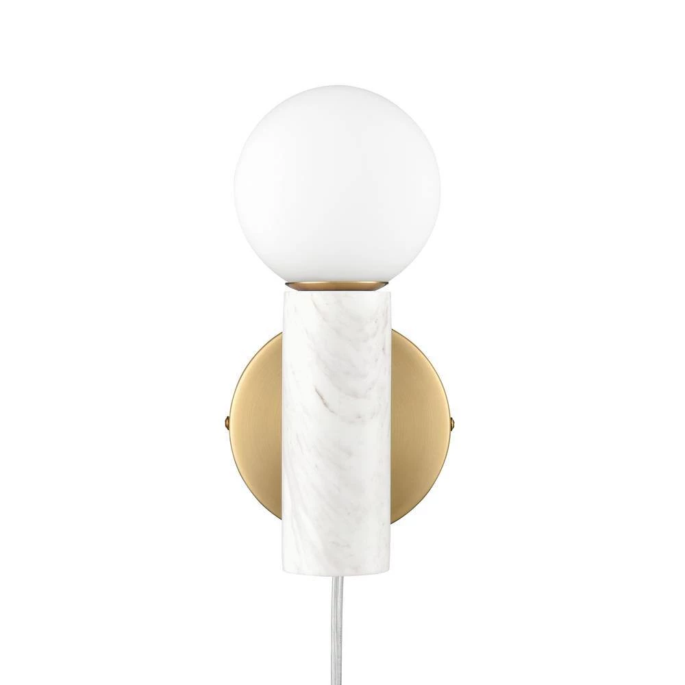 Sena 9 in. Gold/White Wall Sconce by Light Society 4 Sena 9 in. Gold/White Wall Sconce by Light Society - Image 2