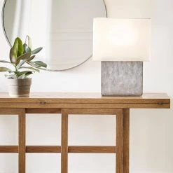 ED Ellen DeGeneres Crafted by Generation Lighting Brody 21.125 in. Grey Weathered Steel Table Lamp by Generation Lighting Designer Collections -Hot Sale Light Society Store grey weathered steel generation lighting designer collections table lamps et1441gws1 44 1000