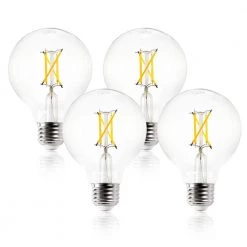 Niva 60-Watt Equivalent G25 Clear LED Filament Light Bulb (4-Pack) by Light Society