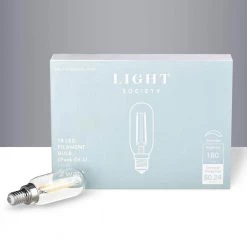 25-Watt Equivalent T8 Tabby Dimmable LED Filament Light Bulb 2700 K (4-Pack) by Light Society -Hot Sale Light Society Store light society led light bulbs ls b512 l t8 x4 fa 1000