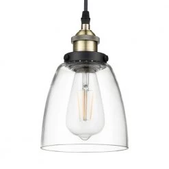 Camberly 1-Light Matte Black/Bronze/Clear Pendant with Glass Shade by Light Society -Hot Sale Light Society Store matte black bronze clear light society chandeliers ls c109 brs 1f 1000