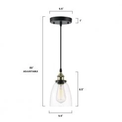 Camberly 1-Light Matte Black/Bronze/Clear Pendant with Glass Shade by Light Society -Hot Sale Light Society Store matte black bronze clear light society chandeliers ls c109 brs 76 1000