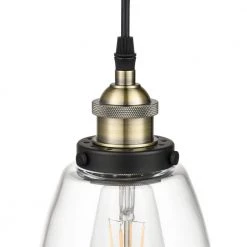Camberly 1-Light Matte Black/Bronze/Clear Pendant with Glass Shade by Light Society -Hot Sale Light Society Store matte black bronze clear light society chandeliers ls c109 brs fa 1000