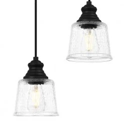 Bennington 3-Light Matte Black Pendant with Water Glass Shades by DSI LIGHTING -Hot Sale Light Society Store matte black dsi lighting chandeliers dshd19521p1 76 1000