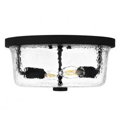 Bennington 11 in. 2-Light Matte Black Flush Mount with Water Glass Shade by DSI LIGHTING -Hot Sale Light Society Store matte black dsi lighting flush mount lights dshd19521f 1f 1000