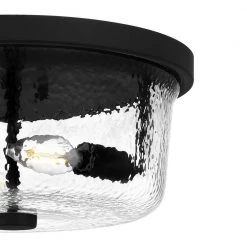 Bennington 11 in. 2-Light Matte Black Flush Mount with Water Glass Shade by DSI LIGHTING -Hot Sale Light Society Store matte black dsi lighting flush mount lights dshd19521f 76 1000