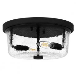 Bennington 11 in. 2-Light Matte Black Flush Mount with Water Glass Shade by DSI LIGHTING -Hot Sale Light Society Store matte black dsi lighting flush mount lights dshd19521f c3 1000