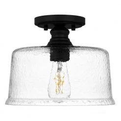 Bennington 11 in. 1-Light Matte Black Semi-Flush Mount by DSI LIGHTING -Hot Sale Light Society Store matte black dsi lighting flush mount lights dshd19521sf 1f 1000