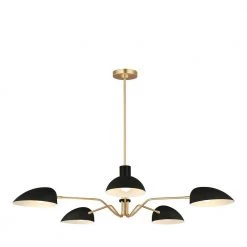 ED Ellen DeGeneres Jane 5-Light Matte Black and Burnished Brass Mid-Century Modern Hanging Chandelier by Generation Lighting Designer Collections 21 ED Ellen DeGeneres Jane 5-Light Matte Black and Burnished Brass Mid-Century Modern Hanging Chandelier by Generation Lighting Designer Collections -Hot Sale Light Society Store matte black generation lighting designer collections chandeliers ec1025mbk 44 1000
