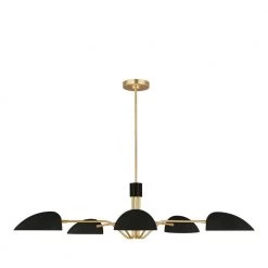 ED Ellen DeGeneres Jane 5-Light Matte Black and Burnished Brass Mid-Century Modern Hanging Chandelier by Generation Lighting Designer Collections 18 ED Ellen DeGeneres Jane 5-Light Matte Black and Burnished Brass Mid-Century Modern Hanging Chandelier by Generation Lighting Designer Collections -Hot Sale Light Society Store matte black generation lighting designer collections chandeliers ec1025mbk 66 1000