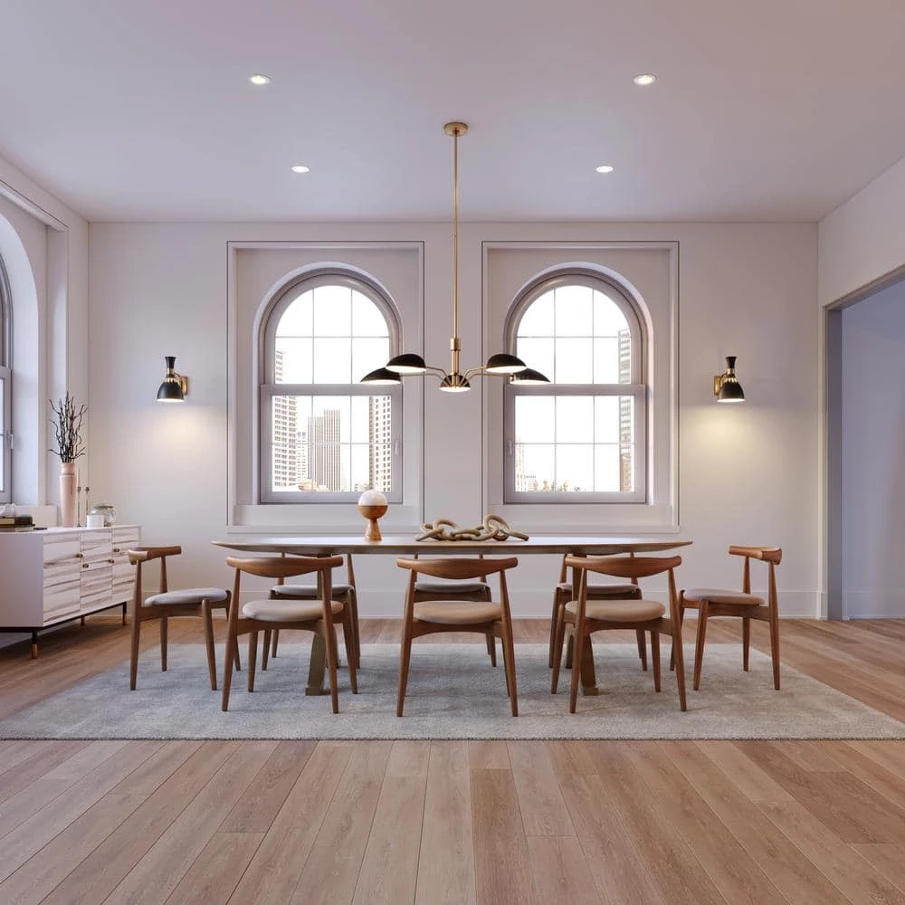 ED Ellen DeGeneres Jane 5-Light Matte Black and Burnished Brass Mid-Century Modern Hanging Chandelier by Generation Lighting Designer Collections 4 ED Ellen DeGeneres Jane 5-Light Matte Black and Burnished Brass Mid-Century Modern Hanging Chandelier by Generation Lighting Designer Collections - Image 2