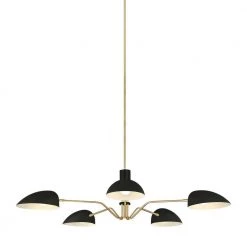 ED Ellen DeGeneres Jane 5-Light Matte Black and Burnished Brass Mid-Century Modern Hanging Chandelier by Generation Lighting Designer Collections 22 ED Ellen DeGeneres Jane 5-Light Matte Black and Burnished Brass Mid-Century Modern Hanging Chandelier by Generation Lighting Designer Collections -Hot Sale Light Society Store matte black generation lighting designer collections chandeliers ec1025mbk fa 1000