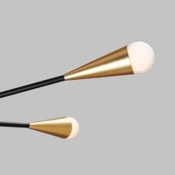 ED Ellen DeGeneres Jax 10-Light Matte Black Mid-Century Modern Hanging Sputnik Chandelier with Swivel Canopy by Generation Lighting Designer Collections -Hot Sale Light Society Store matte black generation lighting designer collections chandeliers ec10310mbk 4f 1000