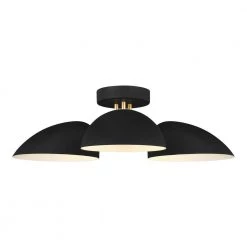 ED Ellen DeGeneres Crafted by Generation Lighting Jane 24 in. W 3-Light Matte Black Semi-Flush Mount Ceiling Light by Generation Lighting Designer Collections