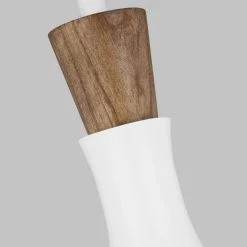 ED Ellen DeGeneres Crafted by Generation Lighting Darwin 12 in. W 1-Light Matte White Pendant with Wood Crown Accent by Generation Lighting Designer Collections 14 ED Ellen DeGeneres Crafted by Generation Lighting Darwin 12 in. W 1-Light Matte White Pendant with Wood Crown Accent by Generation Lighting Designer Collections -Hot Sale Light Society Store matte white generation lighting designer collections chandeliers ep1071mwt 4f 1000