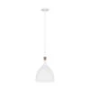 ED Ellen DeGeneres Crafted by Generation Lighting Darwin 12 in. W 1-Light Matte White Pendant with Wood Crown Accent by Generation Lighting Designer Collections -Hot Sale Light Society Store matte white generation lighting designer collections chandeliers ep1071mwt 64 1000