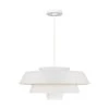 ED Ellen DeGeneres Crafted by Generation Lighting Brisbin 24 in. W 1-Light Matte White 3-Tiered Stacked Shades Pendant by Generation Lighting Designer Collections -Hot Sale Light Society Store matte white generation lighting designer collections chandeliers ep1081mwt 64 1000