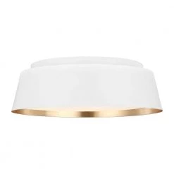 ED Ellen DeGeneres Crafted by Generation Lighting Asher 14.5 in. W 3-Light Matte White and Gold Leaf Semi-Flush Light by Generation Lighting Designer Collections
