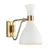 ED Ellen DeGeneres Crafted by Generation Lighting Joan 6.25 in. W 1-Light Matte White and Burnished Brass Swivel Sconce by Generation Lighting Designer Collections 2 ED Ellen DeGeneres Crafted by Generation Lighting Joan 6.25 in. W 1-Light Matte White and Burnished Brass Swivel Sconce by Generation Lighting Designer Collections -Hot Sale Light Society Store matte white generation lighting designer collections vanity lighting ew1061mwt 64 1000