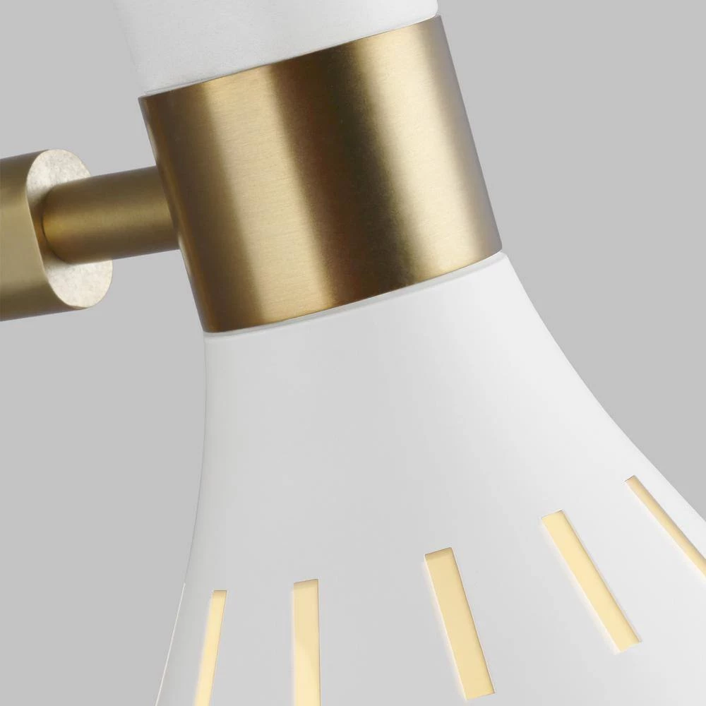 ED Ellen DeGeneres Crafted by Generation Lighting Joan 6.25 in. W 1-Light Matte White and Burnished Brass Swivel Sconce by Generation Lighting Designer Collections 4 ED Ellen DeGeneres Crafted by Generation Lighting Joan 6.25 in. W 1-Light Matte White and Burnished Brass Swivel Sconce by Generation Lighting Designer Collections - Image 2