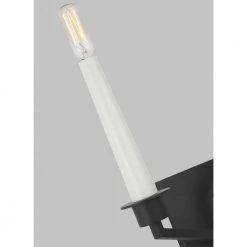 ED Ellen DeGeneres Crafted by Generation Lighting Hopton 4.75 in. Midnight Black Right Double Sconce by Generation Lighting Designer Collections -Hot Sale Light Society Store midnight black generation lighting designer collections vanity lighting ew1092mbk a0 1000