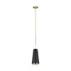 ED Ellen DeGeneres Crafted by Generation Lighting Carter 8 in. W 1-Light Midnight Black With Burnished Brass Inner Shade by Generation Lighting Designer Collections