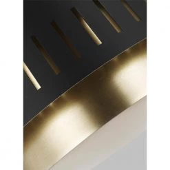 ED Ellen DeGeneres Crafted by Generation Lighting Carter 8 in. W 1-Light Midnight Black With Burnished Brass Inner Shade by Generation Lighting Designer Collections -Hot Sale Light Society Store midnight black with burnished brass generation lighting designer collections chandeliers ep1091mbk a0 1000