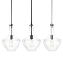Modena 3-Light Modern Bronze/Clear Island Light with Glass Shades by Light Society -Hot Sale Light Society Store modern bronze clear light society chandeliers ls c307 bz cl 4f 1000