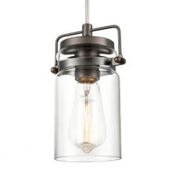 Topeka 1-Light Modern Bronze Mini-Pendant with Clear Glass Shade by Light Society -Hot Sale Light Society Store modern bronze light society chandeliers ls c236 bz 1f 1000