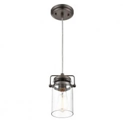 Topeka 1-Light Modern Bronze Mini-Pendant with Clear Glass Shade by Light Society -Hot Sale Light Society Store modern bronze light society chandeliers ls c236 bz 4f 1000