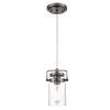 Topeka 1-Light Modern Bronze Mini-Pendant with Clear Glass Shade by Light Society
